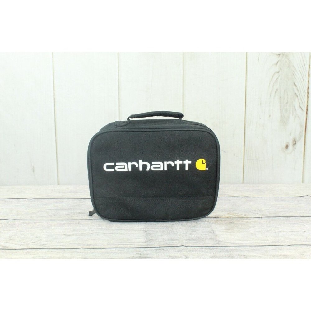 Carhartt Black Polyester Water Repellent Insulated 4 Can Work School Lunch Bag - Picture 3 of 9